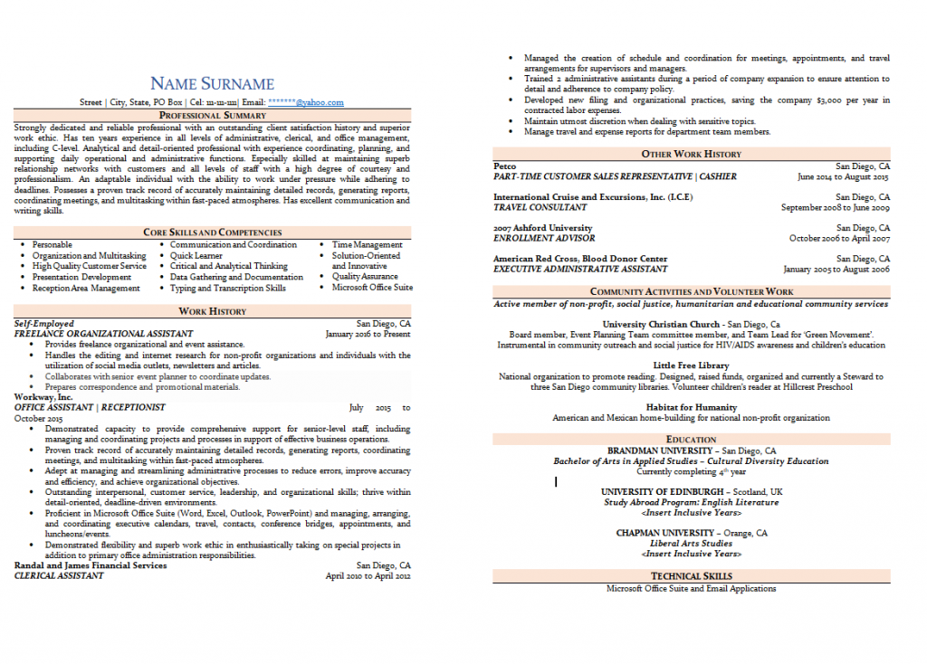 administrative assistant resume sample